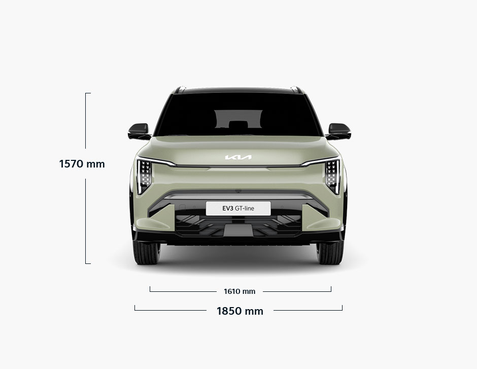 Kia EV3 Abmessungen Frontansicht
